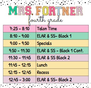 Our Schedule: 